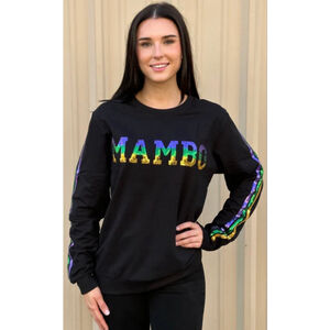 Mambo French Terry Sequin Long Sleeve Top